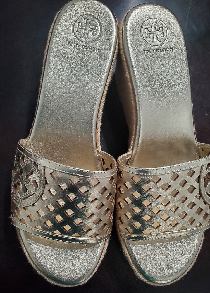 Tory Burch Metallic Gold Espadrille Sandal